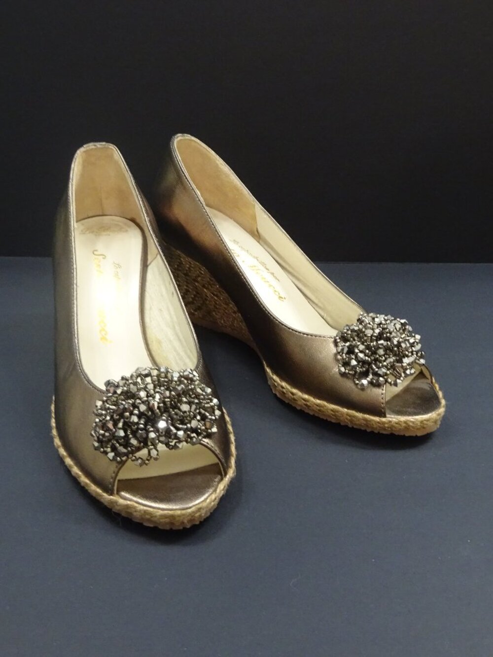 Sesto Meucci Bronze Metallic Wedge Pumps - Size 4M